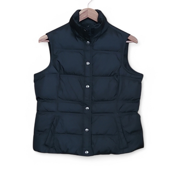 Women's Lands End Down Puffer Vest Warm Winter SP 6-8 Black - Picture 1 of 10